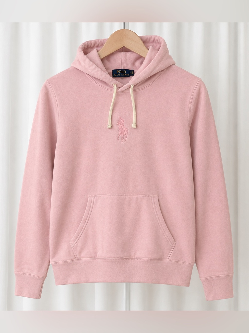 Polo Ralph Lauren Big Pony Pink Fleece Hoodie Pullover Size L - Picture 2 of 16